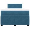 vidaXL Boxspringbett mit Matratze Blau 120x200 cm Samt