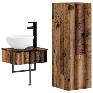 vidaXL Badezimmerm&ouml;bel-Set 2 stk. Altholz 33 x 34,5 x 100 cm
