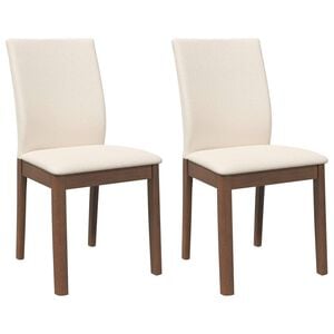 vidaXL Esszimmerst&uuml;hle mit Kissen 2 Stk. Braun Massivholz Gummibaum