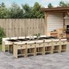 vidaXL 13-tlg. Garten-Essgruppe mit Kissen Beige Poly Rattan