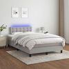 vidaXL Boxspringbett mit Matratze & LED Hellgrau 120x190 cm Stoff