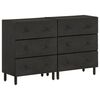 vidaXL Beistellschr&auml;nke 2 Stk. Schwarz 60x33x75 cm Massivholz Mango