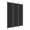 vidaXL 3-tlg. Paravent Schwarz 150x200 cm Stoff