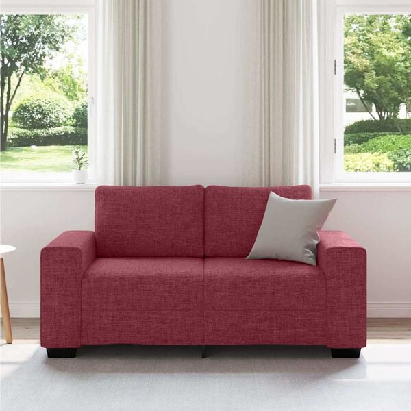 vidaXL 2-Sitzer-Sofa Weinrot 160x77x82 cm Stoff
