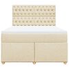 vidaXL Boxspringbett mit Matratze Creme 140x190 cm Stoff