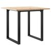 vidaXL Esstisch O-Gestell 80x80x75,5 cm Massivholz Kiefer & Stahl