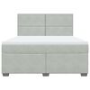 vidaXL Boxspringbett mit Matratze Hellgrau 180x200 cm Samt