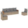 vidaXL 6-tlg. Garten-Sofagarnitur mit Kissen Beige Poly Rattan