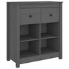 vidaXL Sideboard Grau 70x35x80 cm Massivholz Kiefer