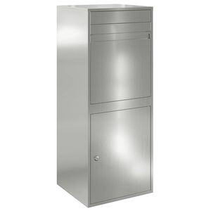 vidaXL Paketdrop-Box mit T&uuml;r Silber 41 x 38 x 103 cm Verzinkter Stahl