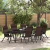 vidaXL Garten Essgruppe 7 pcs Braun Pulverbeschichteter Stahl