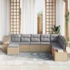 vidaXL Gartensofa-set mit Kissen 8 pcs Beige Poly Rattan