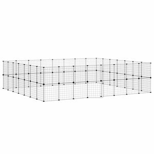 vidaXL 60-tlg. Haustierk&auml;fig mit T&uuml;r Schwarz 280x245x70 cm Stahl
