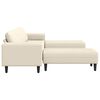 vidaXL Stoffsofa mit Kissen Creme 208 cm Cordstoff