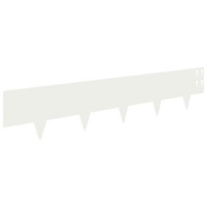 vidaXL Raseneinfassung 20 stk. 100 x 20 cm Stahl Wei&szlig;