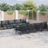 vidaXL Garten-Sofa-Set mit Kissen 9 pcs Anthrazit Stahl & Stoff