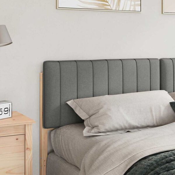 vidaXL Gepolstertes Kopfteil mit Kopfteil Braun und Hellgrau 200 cm