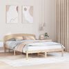 vidaXL Bettrahmen mit Kopfteil Natur 140 x 200 cm Massives Kiefernholz