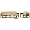 vidaXL Outdoor-Sofagarnitur mit Kissen 7 pcs Natur und Beige
