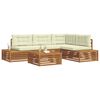 vidaXL Outdoor-Sofagarnitur mit Kissen 5 St&uuml;ck Natur und Creme