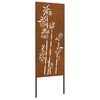 vidaXL Garten Sichtschutz-Leinwand Floral Rostoptik 50 x 140 cm