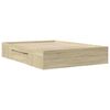 vidaXL Bettgestell Sonoma-Eiche 135x190 cm Holzwerkstoff