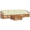 vidaXL Outdoor-Sofagarnitur 5 Stk. Natur und Creme