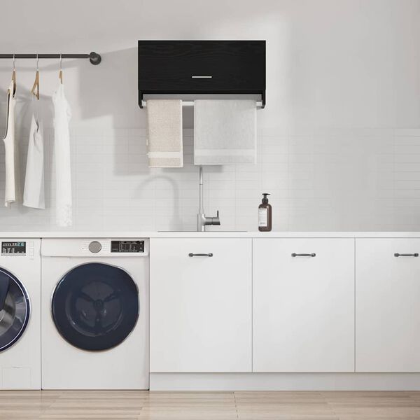 vidaXL Kleiderschrank Schwarz Eichen-Optik 70 x 32,5 x 35 cm