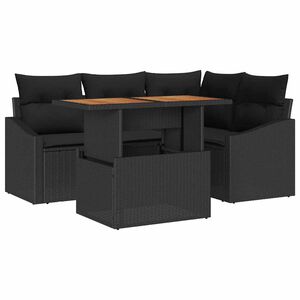 vidaXL Garten Essgruppe mit Kissen 5 pcs Schwarz und Braun
