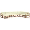 vidaXL Outdoor-Sofagarnitur mit Kissen 8 pcs Natur und Creme