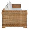 vidaXL 3-Sitzer-Sofa mit Kissen Natur Rattan
