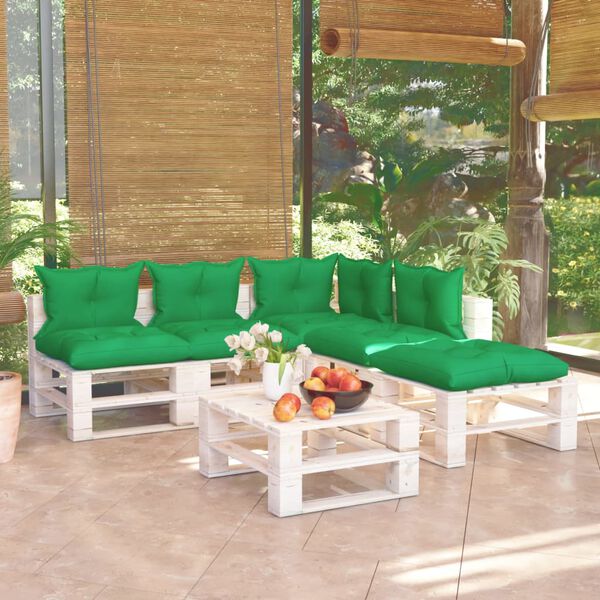 vidaXL 6-tlg. Garten-Lounge-Set aus Paletten mit Kissen Kiefernholz