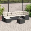 vidaXL Garten-Sofa-Set mit Kissen 8 pcs Schwarz Poly Rattan