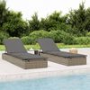 vidaXL Sonnenliege 1 Stk. mit Auflage Grau 201x55x62 cm Poly Rattan