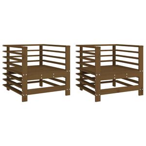 vidaXL Gartenst&uuml;hle 2 Stk. Honigbraun Massivholz Kiefer