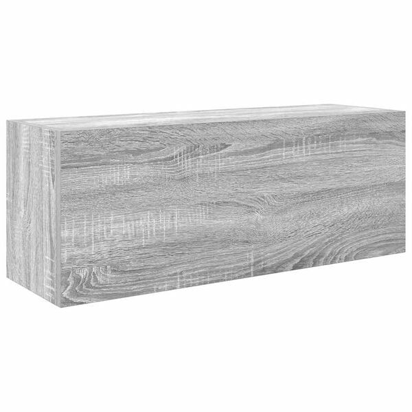 vidaXL Bad-Wandschrank Grau Sonoma 80x25x30 cm Holzwerkstoff