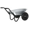 vidaXL Schubkarre Silber und Schwarz 80 L 120 kg Galvanisiertes Stahl