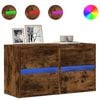 vidaXL TV-Wandschr&auml;nke LED-Beleuchtung 2 Stk. R&auml;uchereiche 41x31x45 cm