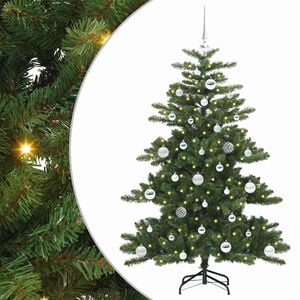 vidaXL K&uuml;nstlicher klappbarer Weihnachtsbaum Gr&uuml;n 150 cm PVC und Stahl