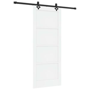 vidaXL Schiebet&uuml;r Wei&szlig; und Schwarz 83 x 202 cm Massives Kiefernholz