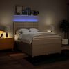 vidaXL Boxspringbett mit Matratze Creme 140x190 cm Stoff
