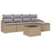 vidaXL Sofa Set mit Kissen 6 pcs Beige und Hellgrau Poly-Rattan