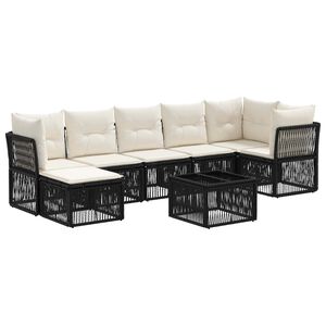 vidaXL Gartensofa-set 8 pcs Schwarz Poly-Rattan