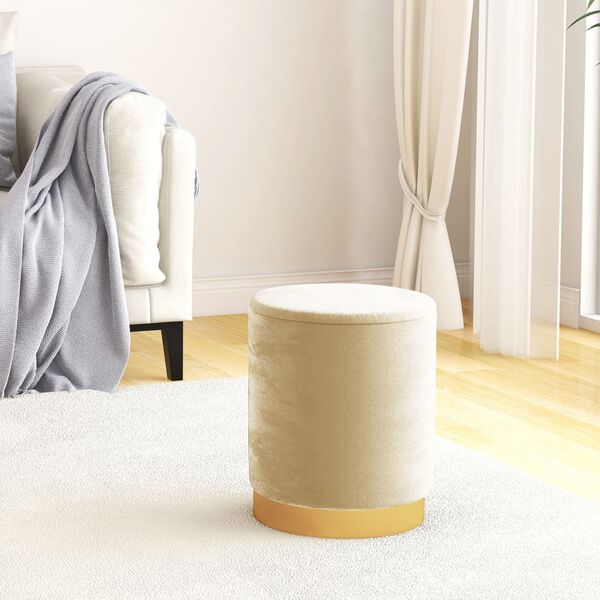 vidaXL Runder Aufbewahrungshocker Aprikose Samt 31 x 37 cm