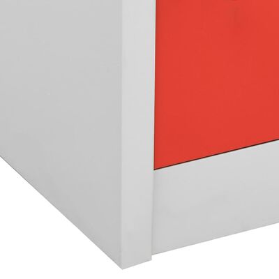 vidaXL Schließfachschrank Hellgrau und Rot 90x45x92,5 cm Stahl