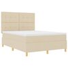 vidaXL Boxspringbett mit Matratze Creme 160 x 200 cm Stoff