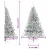 vidaXL K&uuml;nstlicher vorbeleuchteter Weihnachtsbaum Silber 150 cm PET