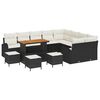 vidaXL Garten-Sofa-Set mit Kissen mit Kissen 13 pcs Schwarz und Creme