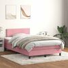 vidaXL Boxspringbett mit Matratze & LED Rosa 120x210 cm Samt