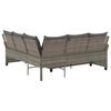 vidaXL L-förmiges Couchsofa mit Kissen Graues Polyrattan